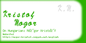 kristof mogor business card